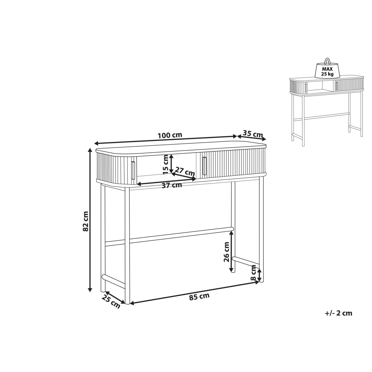 Konsola ciemne drewno z czarnym JOSE