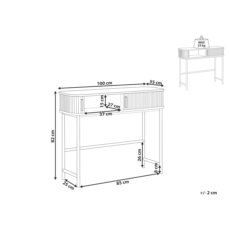 Konsola ciemne drewno z czarnym JOSE