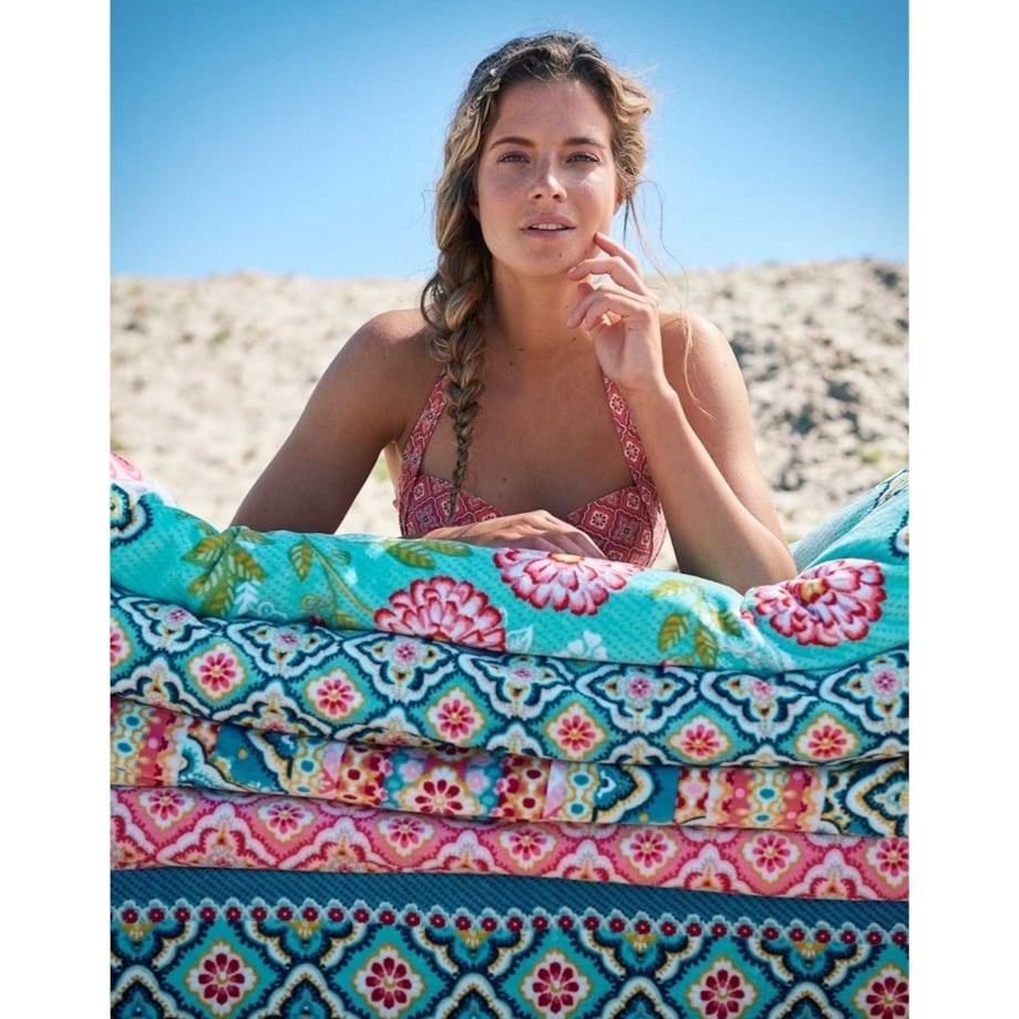 Duży ręcznik plażowy, stylowy ręcznik kąpielowy, 100% welur bawełniany - azteckie, egzotyczne wzory, PiP Studio