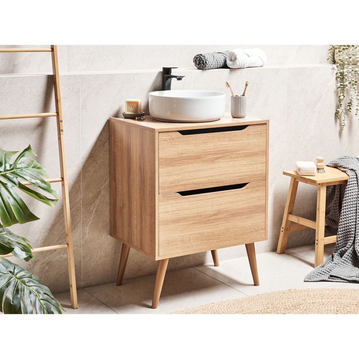 Szafka pod umywalkę CARIACICA 60 cm Jasnobrązowy