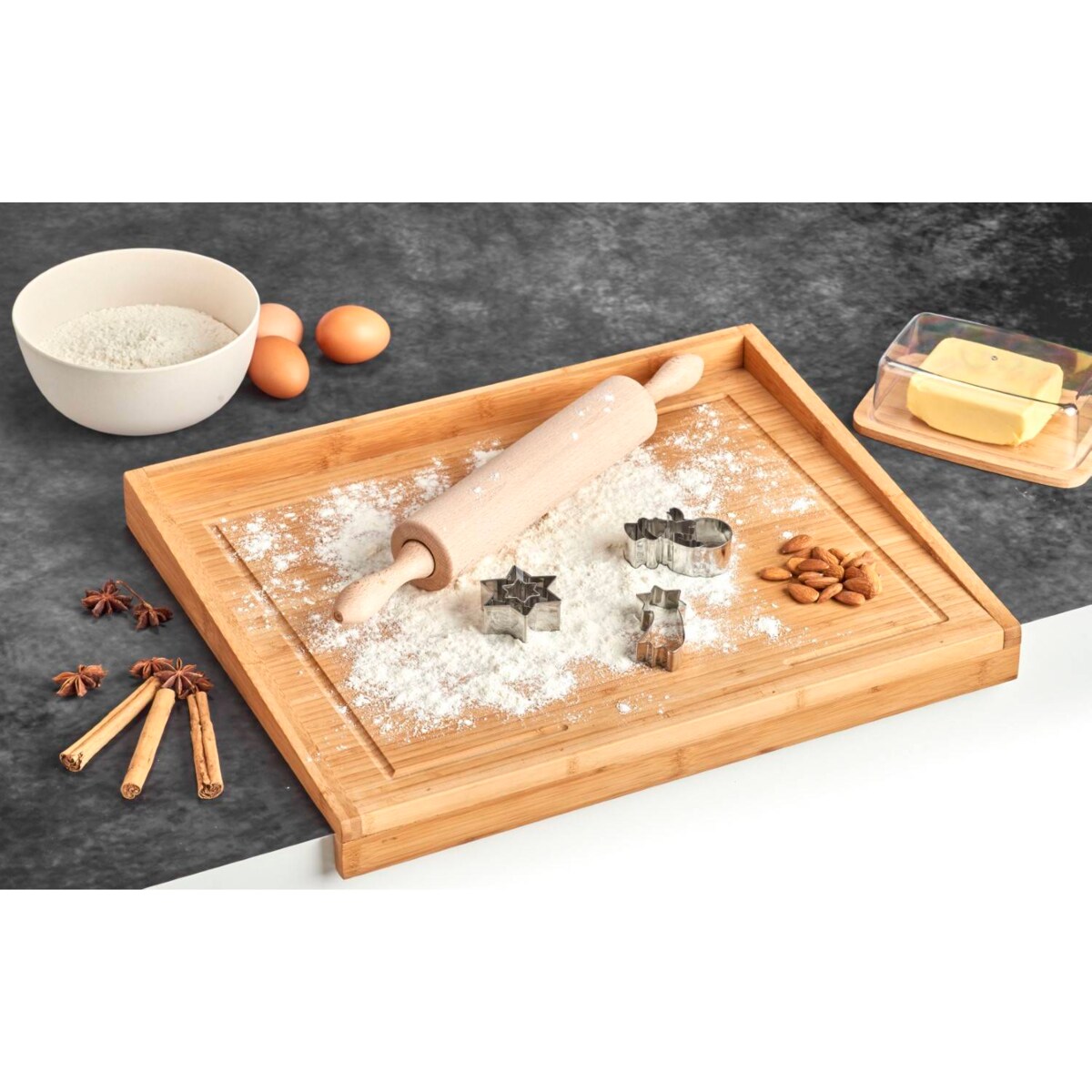 Bambusowa stolnica, deska do krojenia - 2 w 1, ZELLER