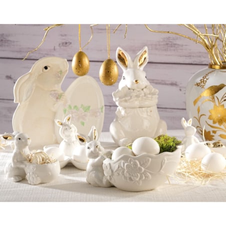 VILLA ITALIA Zajączek wielkanocny z miseczką 22 cm BUNNY