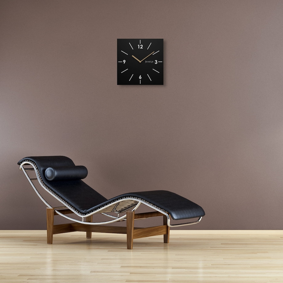 Kwadratowy zegar ścienny Scandic 30cm czarny