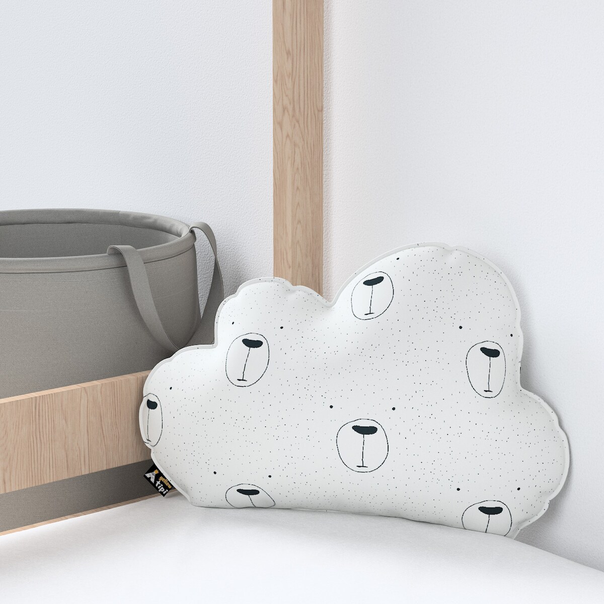 Poduszka Soft Cloud, ecru-czarny, 55x15x35cm, Magic Collection