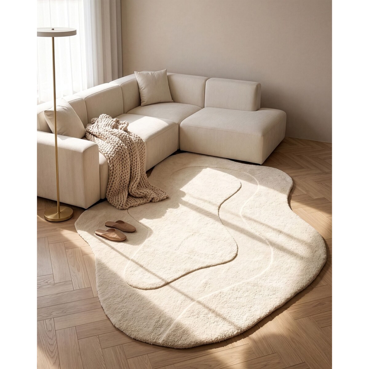 Dywan NEVANA Złamana biel 160 x 230 cm Wełna
