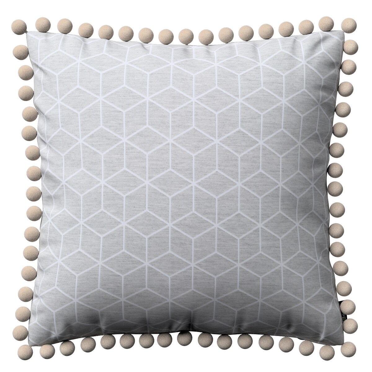 Poszewka Wera na poduszkę 45x45 wzór sześcianów na szarym tle