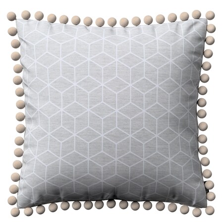 Poszewka Wera na poduszkę 45x45 wzór sześcianów na szarym tle