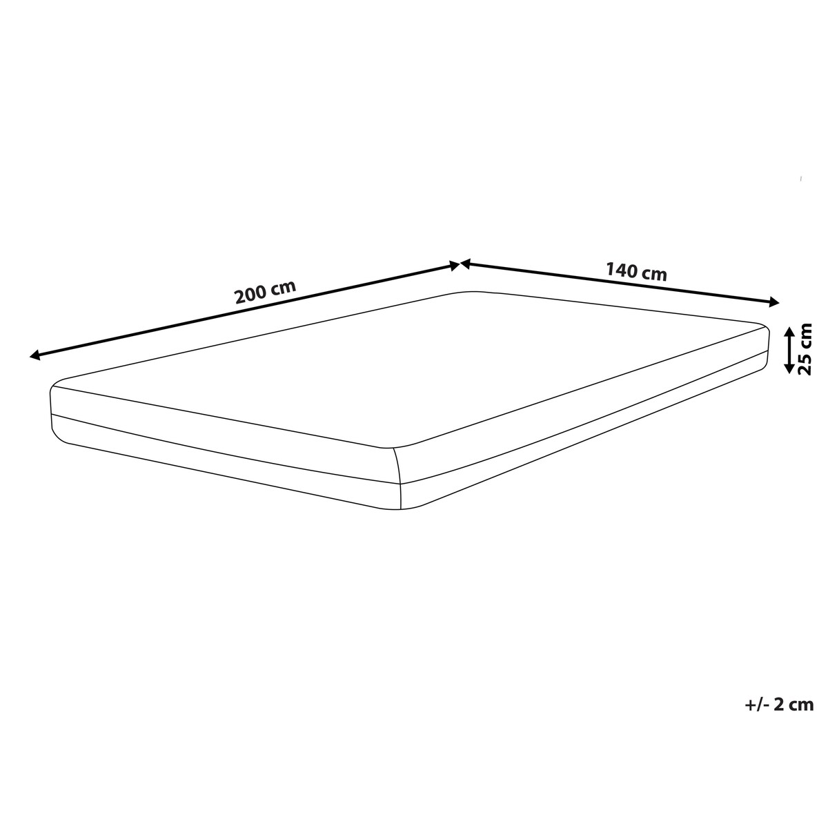 Materac termoelastyczny żelowy SPONGY H2/3 średnio twardy 140 x 200 cm