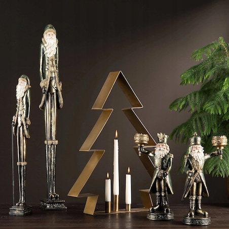 ŚWIĘTY MIKOŁAJ FIGURKA WYSOKA ŚWIĄTECZNA BOŻE NARODZENIE ZŁOTA RETRO 60cm
