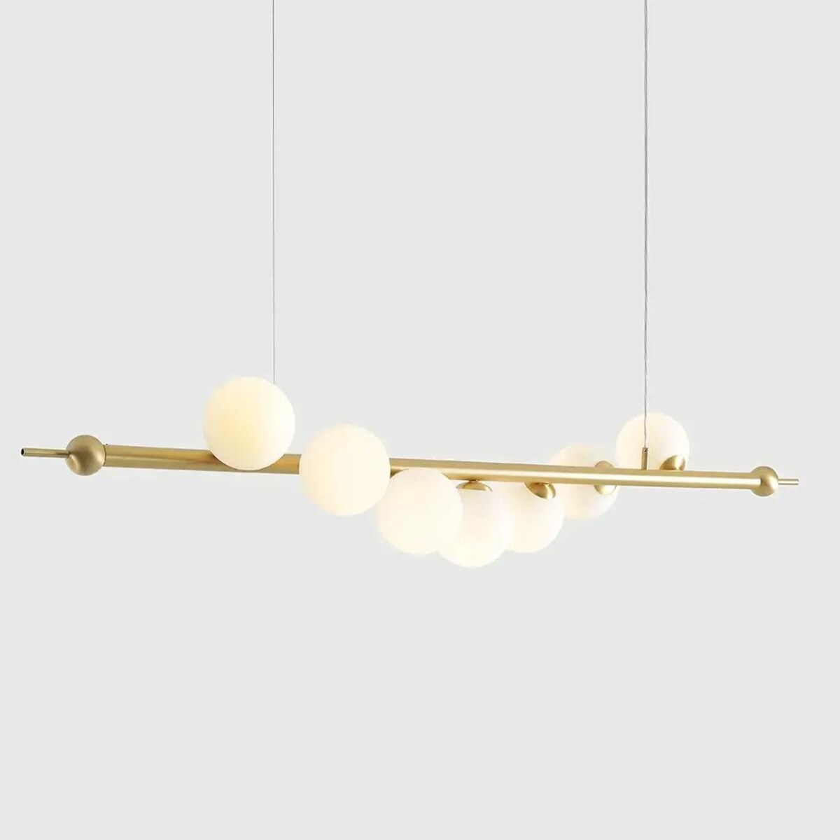 Wisząca lampa pokojowa Wave 1115T40 Aldex szklane kule mosiądz białe