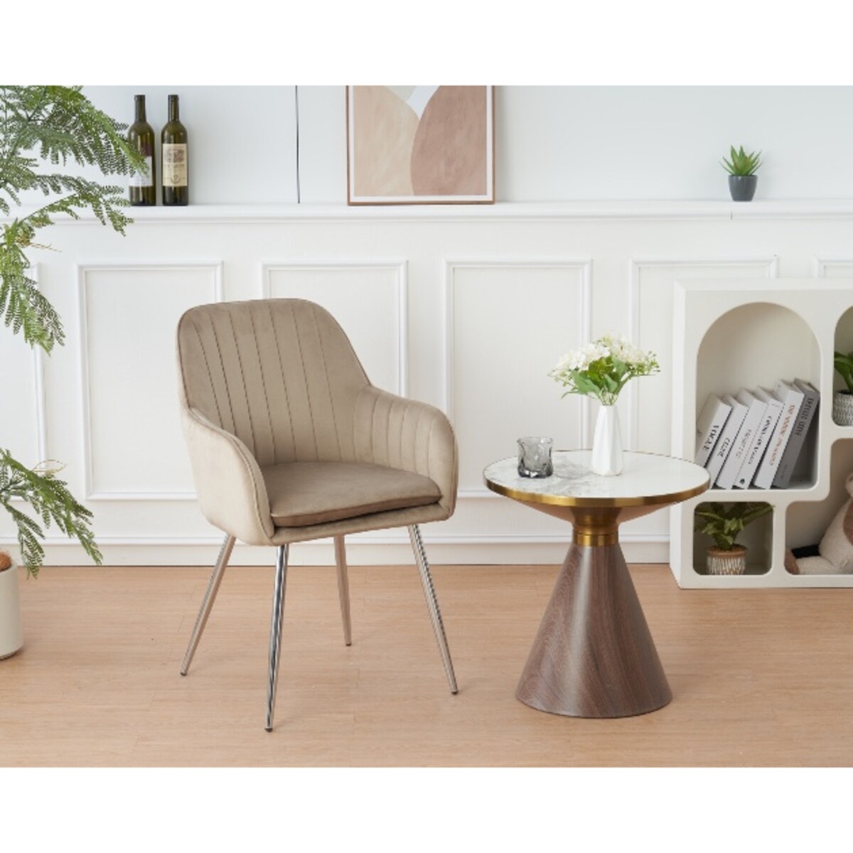 KRZESŁO TAPICEROWANE VELVET WELUR DO SALONU JADALNI KUCHNI COFFEE MIA CHROM