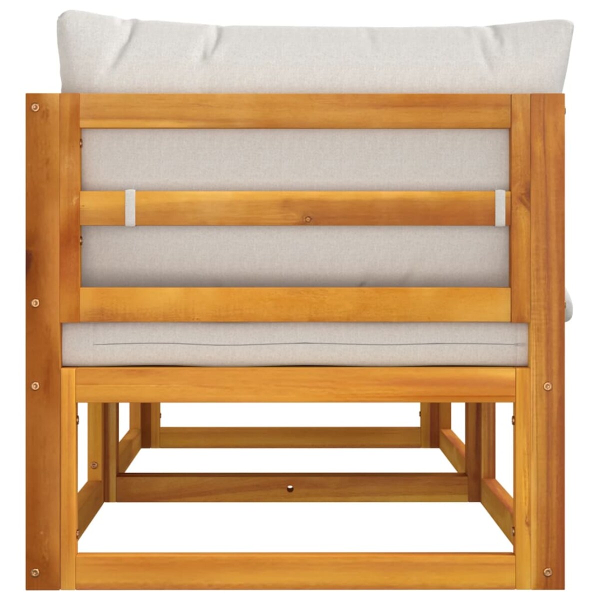 vidaXL Moduł sofy narożnej, 2 szt, z jasnoszarymi poduszkami, akacja