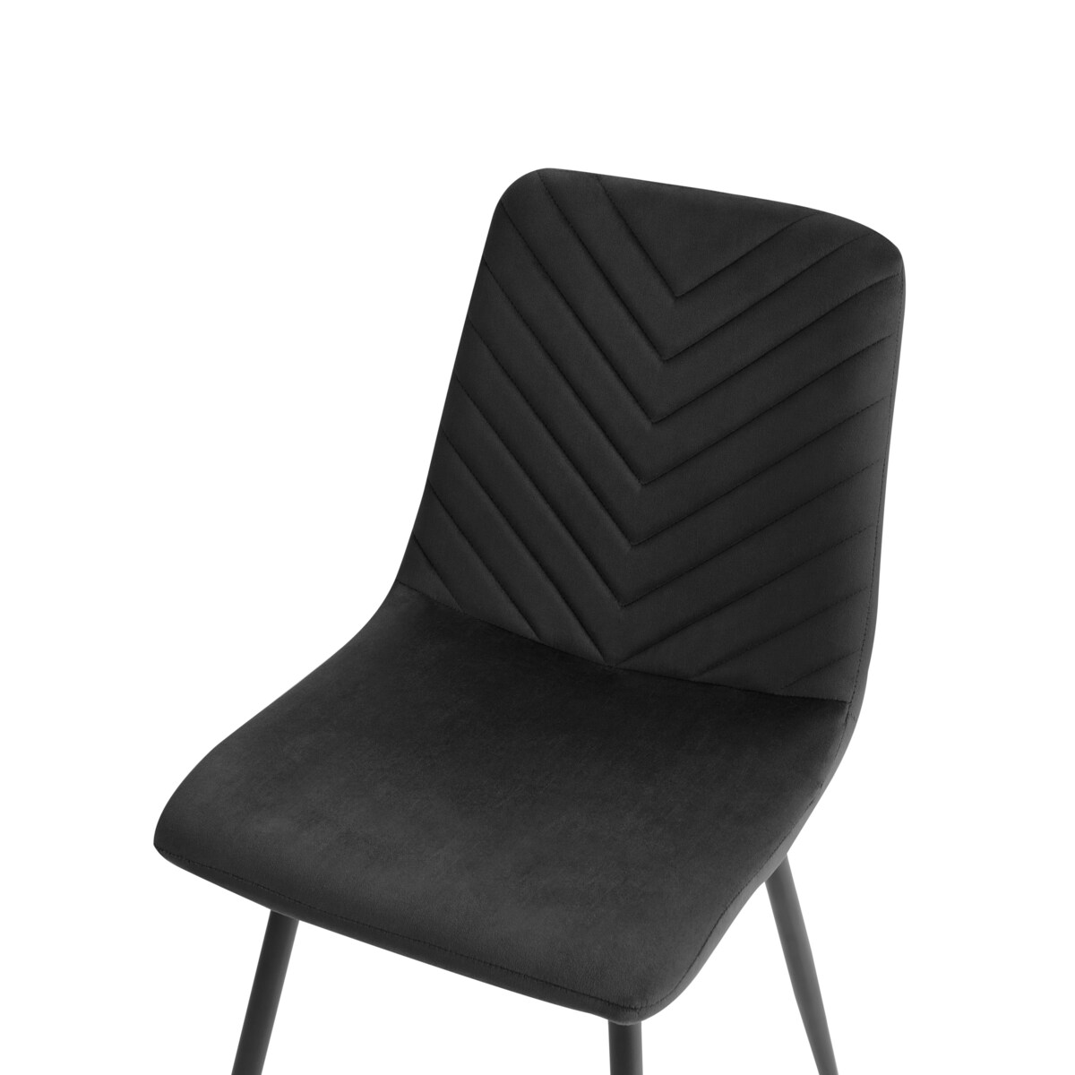 Zestaw 4 krzeseł do jadalni HAVRE Welur Czarny