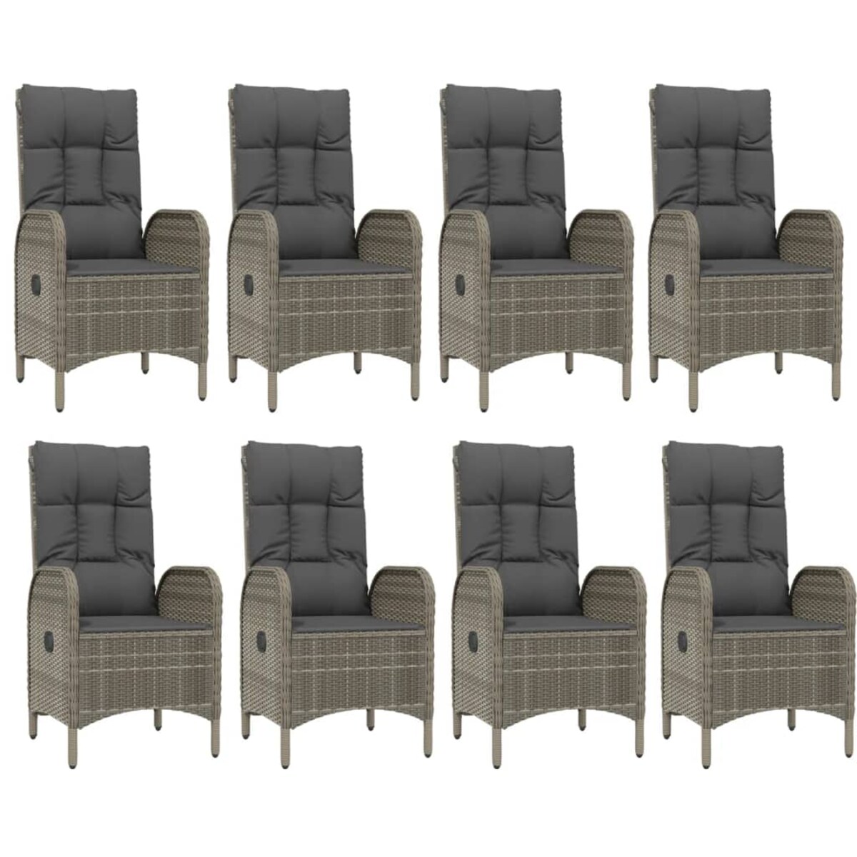 vidaXL 9-cz. zestaw mebli ogrodowych, poduszki, czarno-szary rattan PE