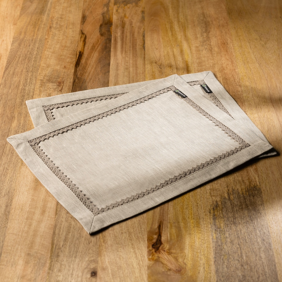 Podkładka z koronką 30x40 cm 2 szt. 30x40 naturalny len