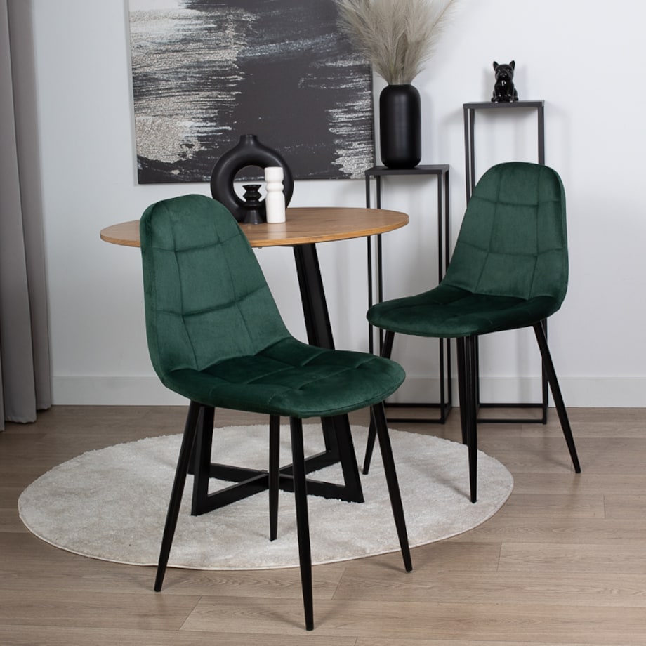 Krzesło tapicerowane do salonu jadalni welurowe pikowane nowoczesne