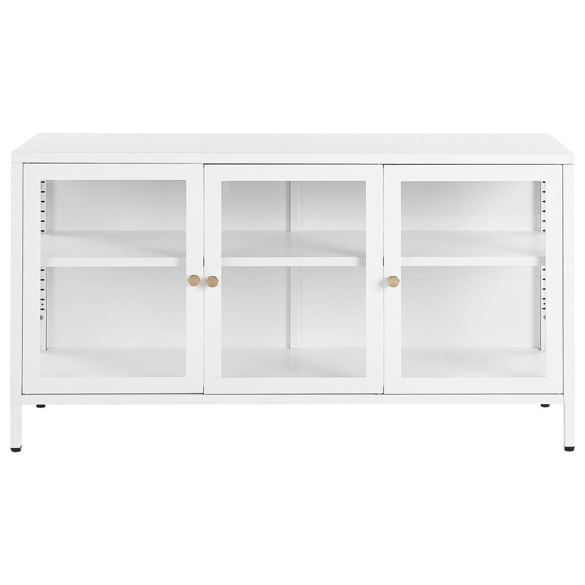 Szafka ze szklanymi drzwiami NEWPORT Metal 115 cm Biały