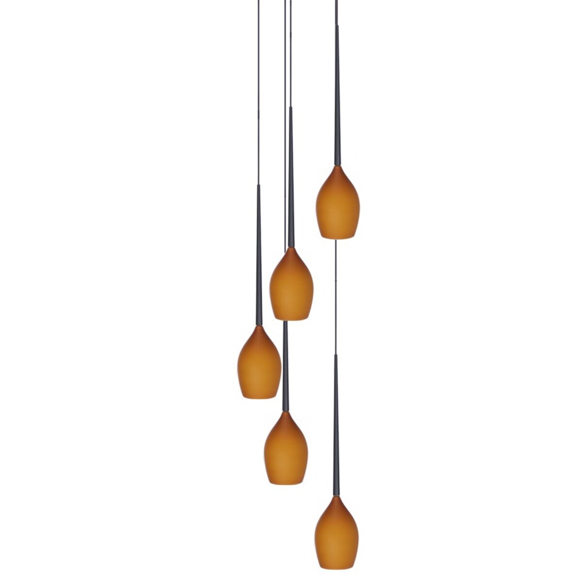 Bursztynowa lampa wisząca Izza kaskada nad stół do jadalni