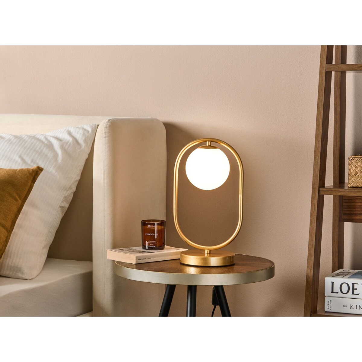 Lampa stołowa metalowa złota YANKEE