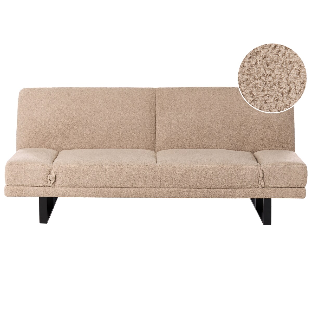 Sofa rozkładana dla 2 osób YORK Boucle Beżowy