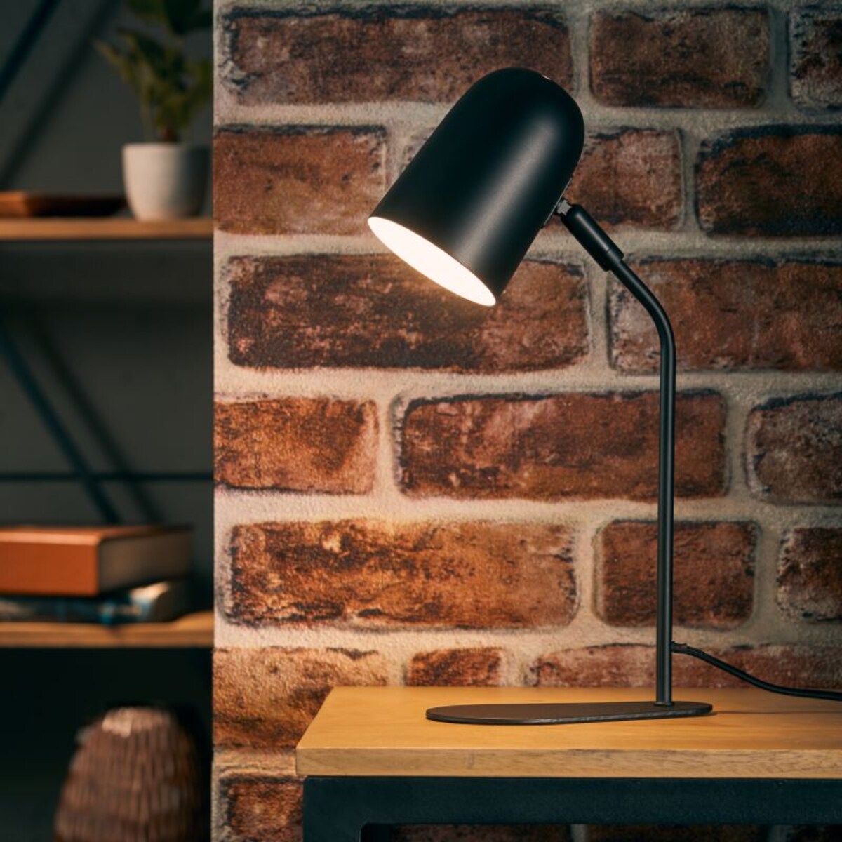 Stołowa lampa regulowana Tong 92717/06 Brilliant metal czarna