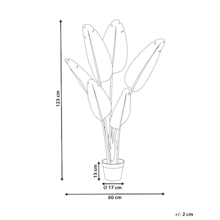 Sztuczna roślina BANANA TREE 123 cm Biały