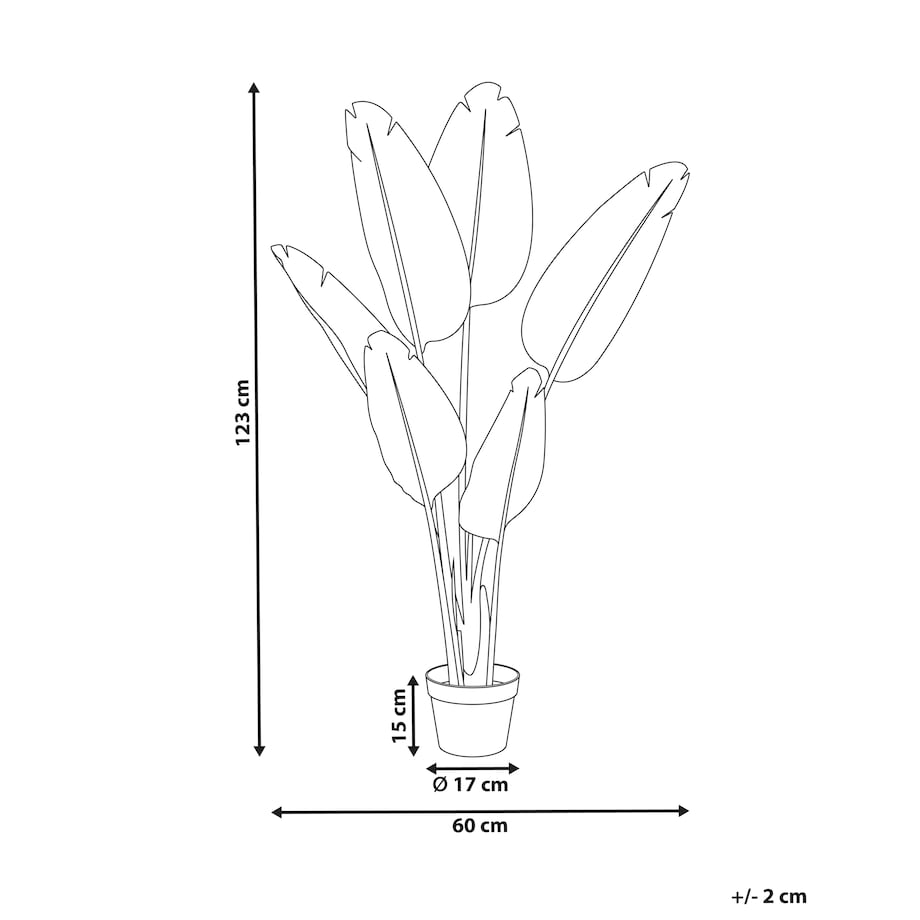 Sztuczna roślina BANANA TREE 123 cm Biały