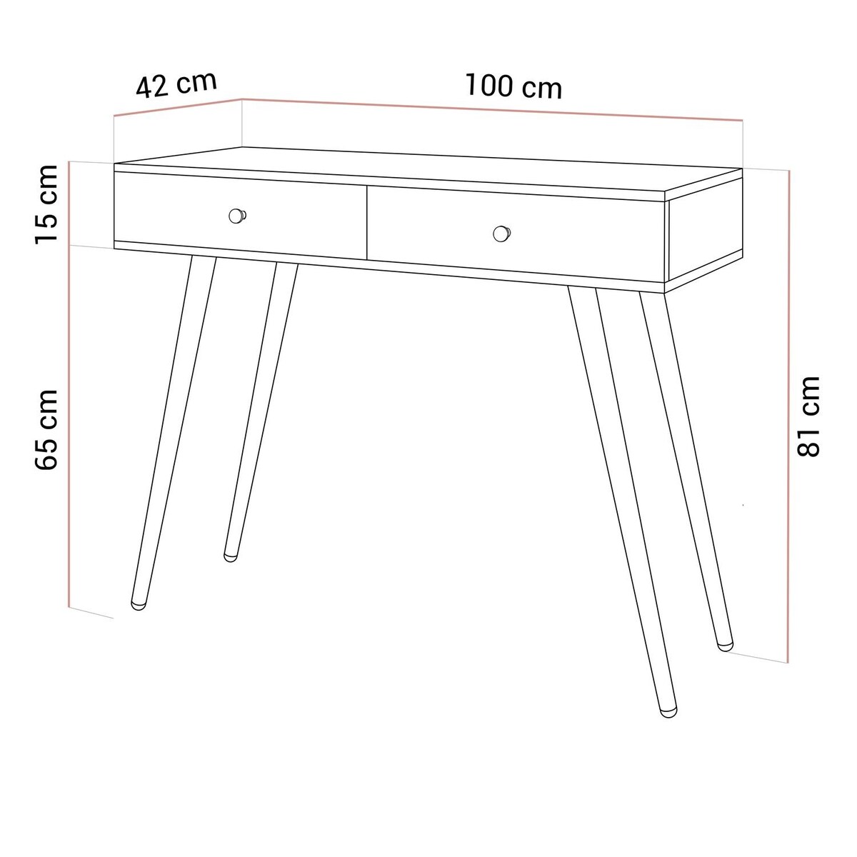Toaletka SIENNA GLAMOUR KASZMIR z lustrem LED, push-to-open