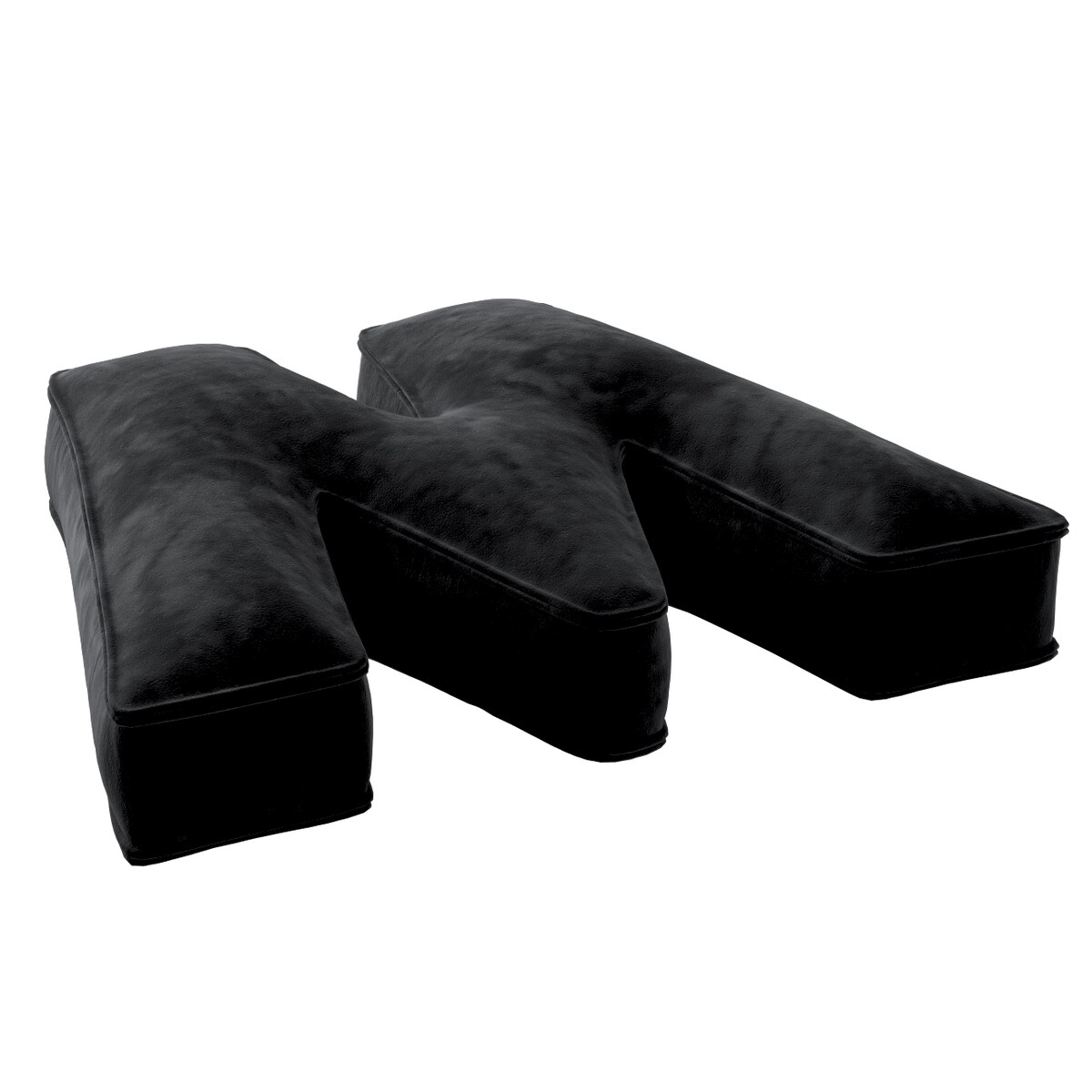 Poduszka literka W, głęboka czerń, 35x40cm, Posh Velvet