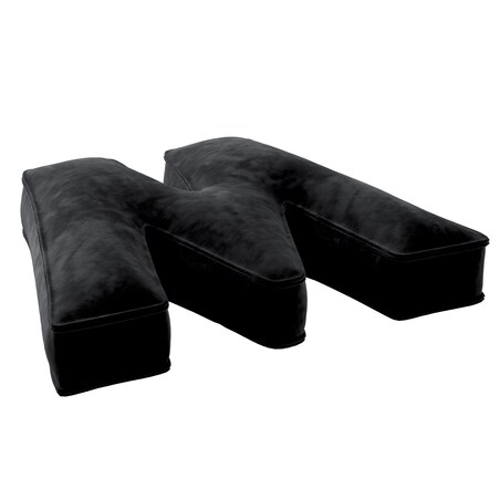 Poduszka literka W, głęboka czerń, 35x40cm, Posh Velvet