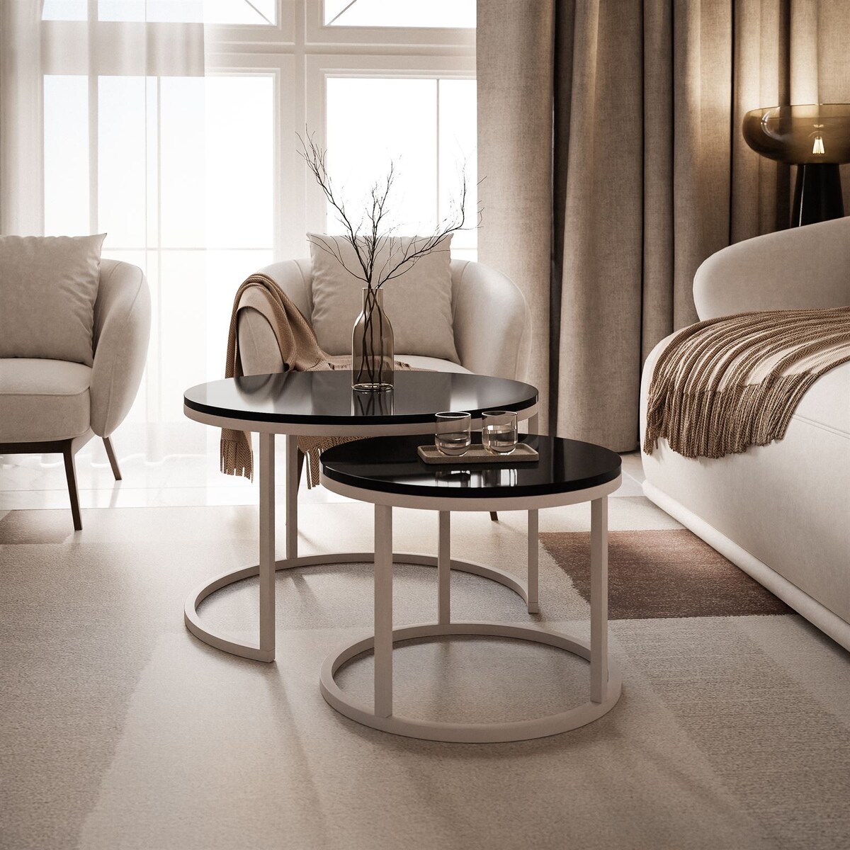 Stolik CIRI 2w1 kaszmir czarny połysk