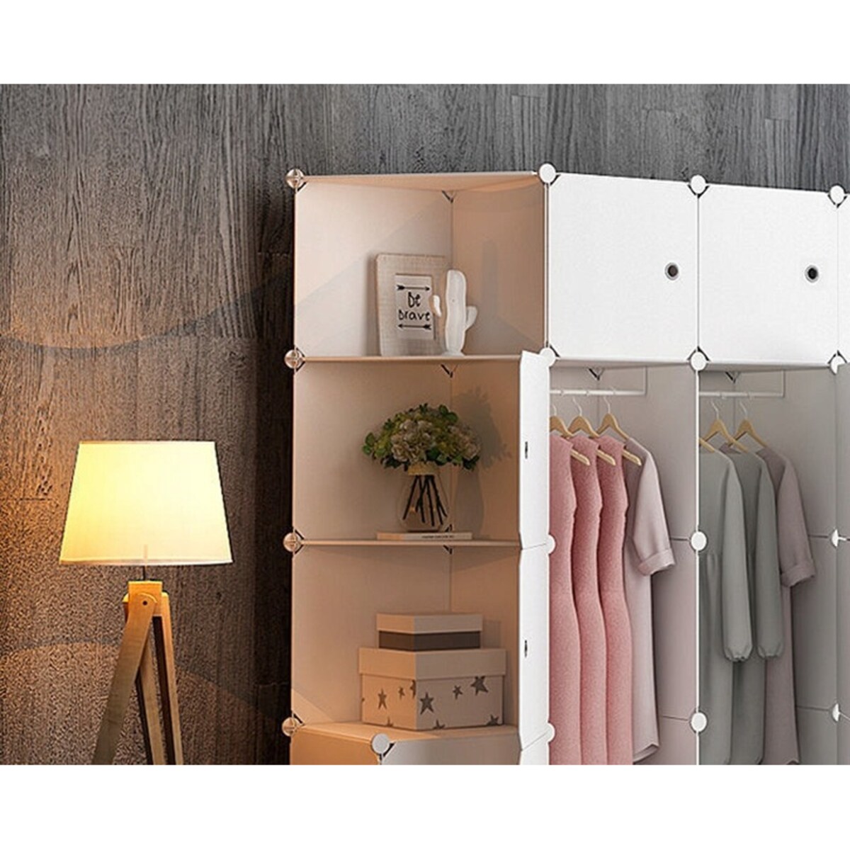 Modułowa szafa garderoba wieszak szafki xxl biała półki drążek na ubrania