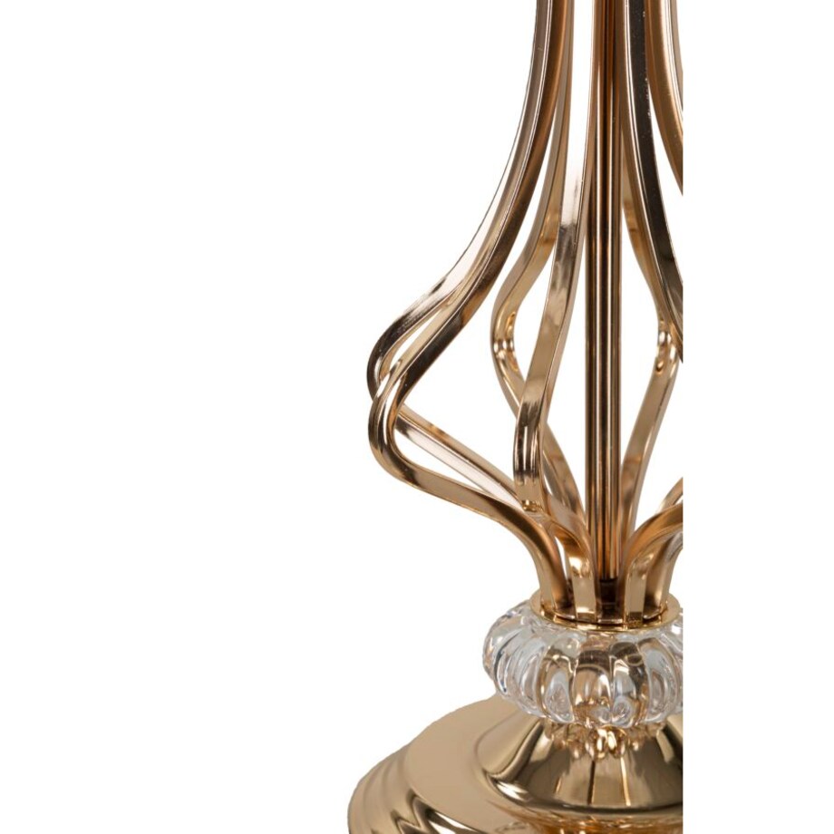 Lampa stołowa Tarty, kolor złoty i biały, żelazo i tworzywo sztuczne, 25 x 25 x 54 cm, 1 x E27, max. 40 W, do salonu i sypialni, Mauro Ferretti