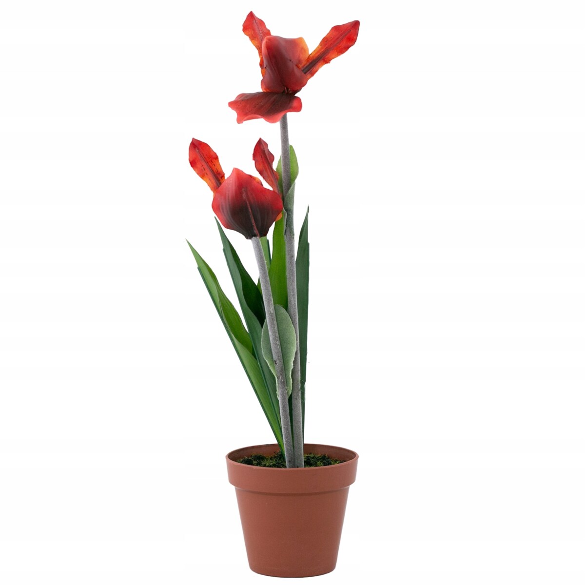 SZTUCZNA ORCHIDEA w doniczce czerwona wys. 31cm