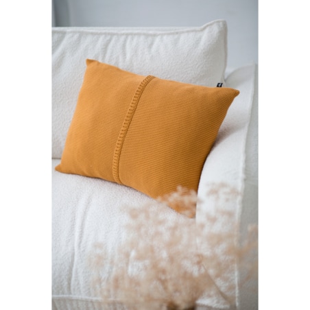 Poszewka klasyczna z przeszyciem musztardowa, 40 x 60 cm, La Manta