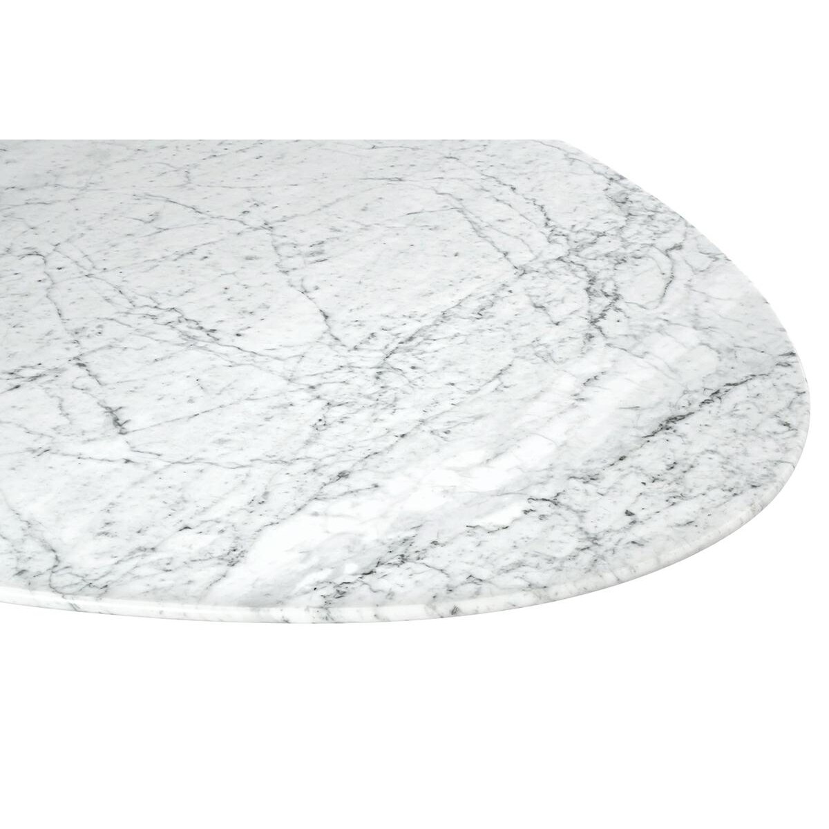 Stół TULIP ELLIPSE MARBLE CARRARA biały - blat owalny marmurowy, metal