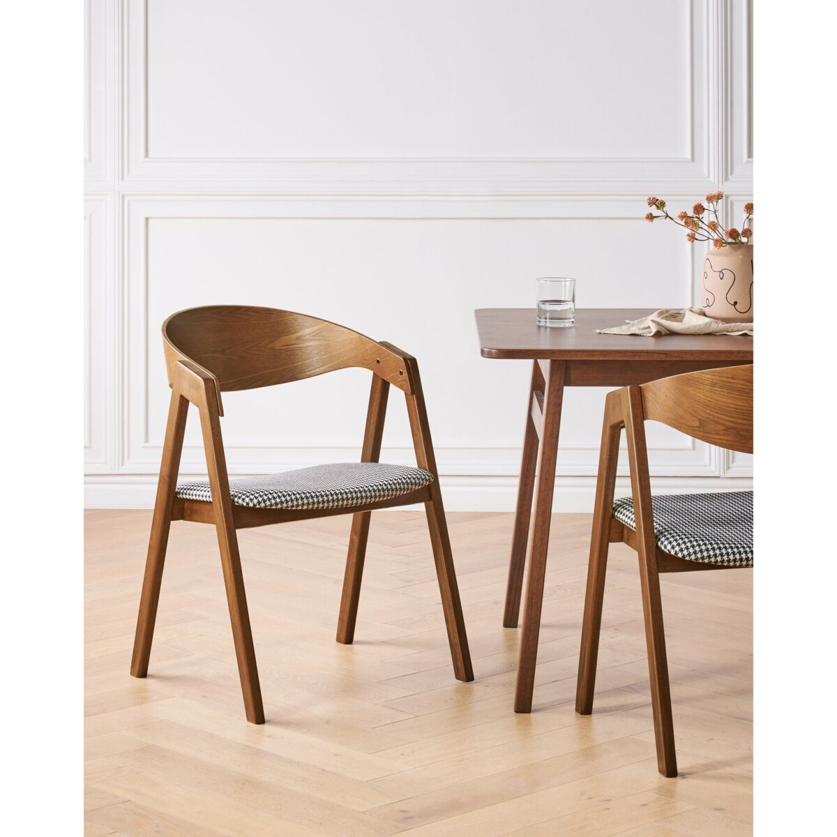 Krzesło do jadalni Zestaw 2 Czarno-biały YUBA