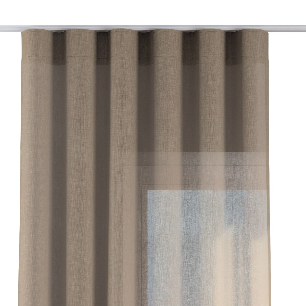 Zasłona na taśmie wave 130x260 beżowy