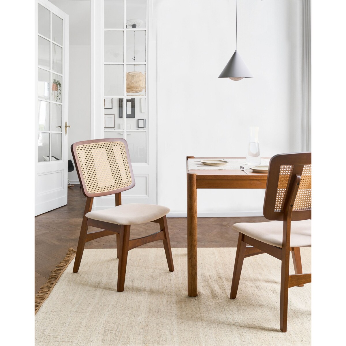 Zestaw 2 krzeseł do jadalni ALCOVA Drewno Brązowy