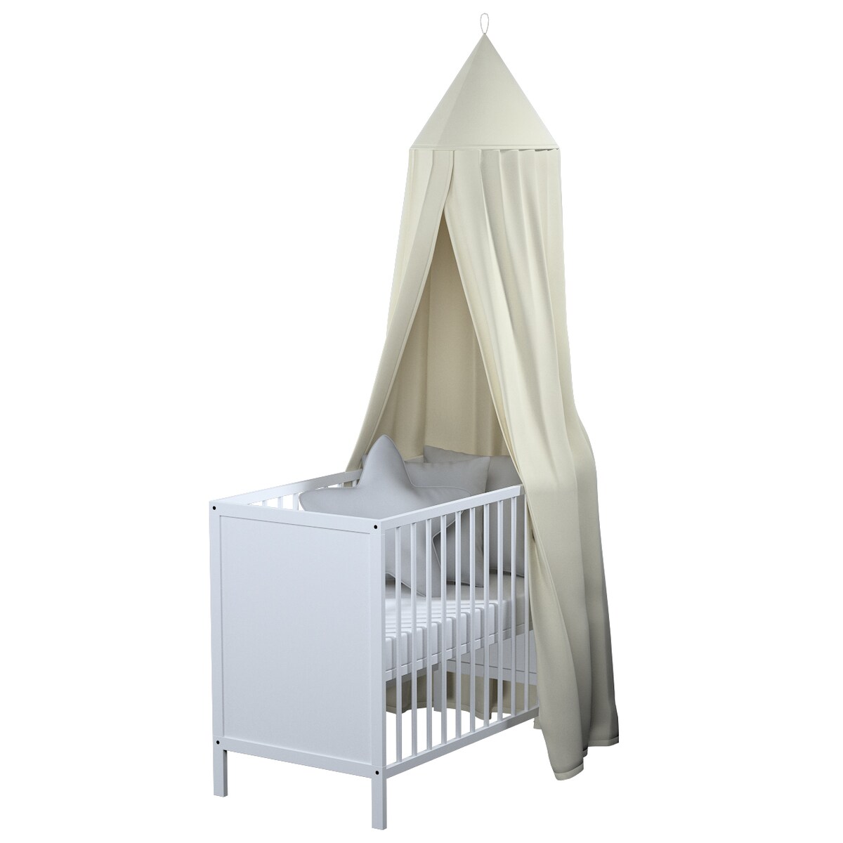 Baldachim do łóżeczka, śmietankowa biel, fi 50cmx230cm, Posh Velvet