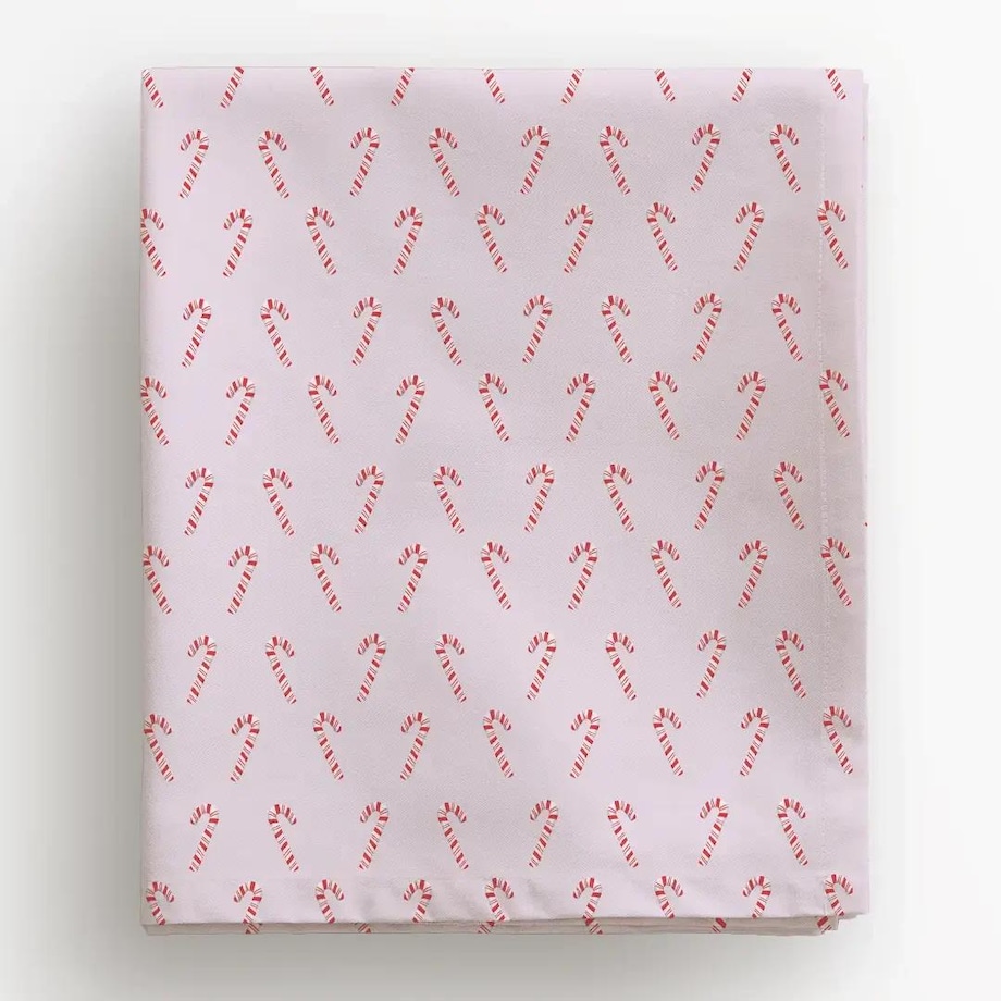 Obrus świąteczny - Laski cukrowe - różowy 140x220 cm