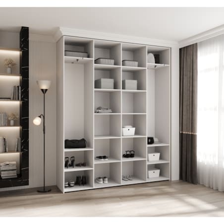 Szafa czterodrzwiowa Como 2 200 gł.40 biały+złoty