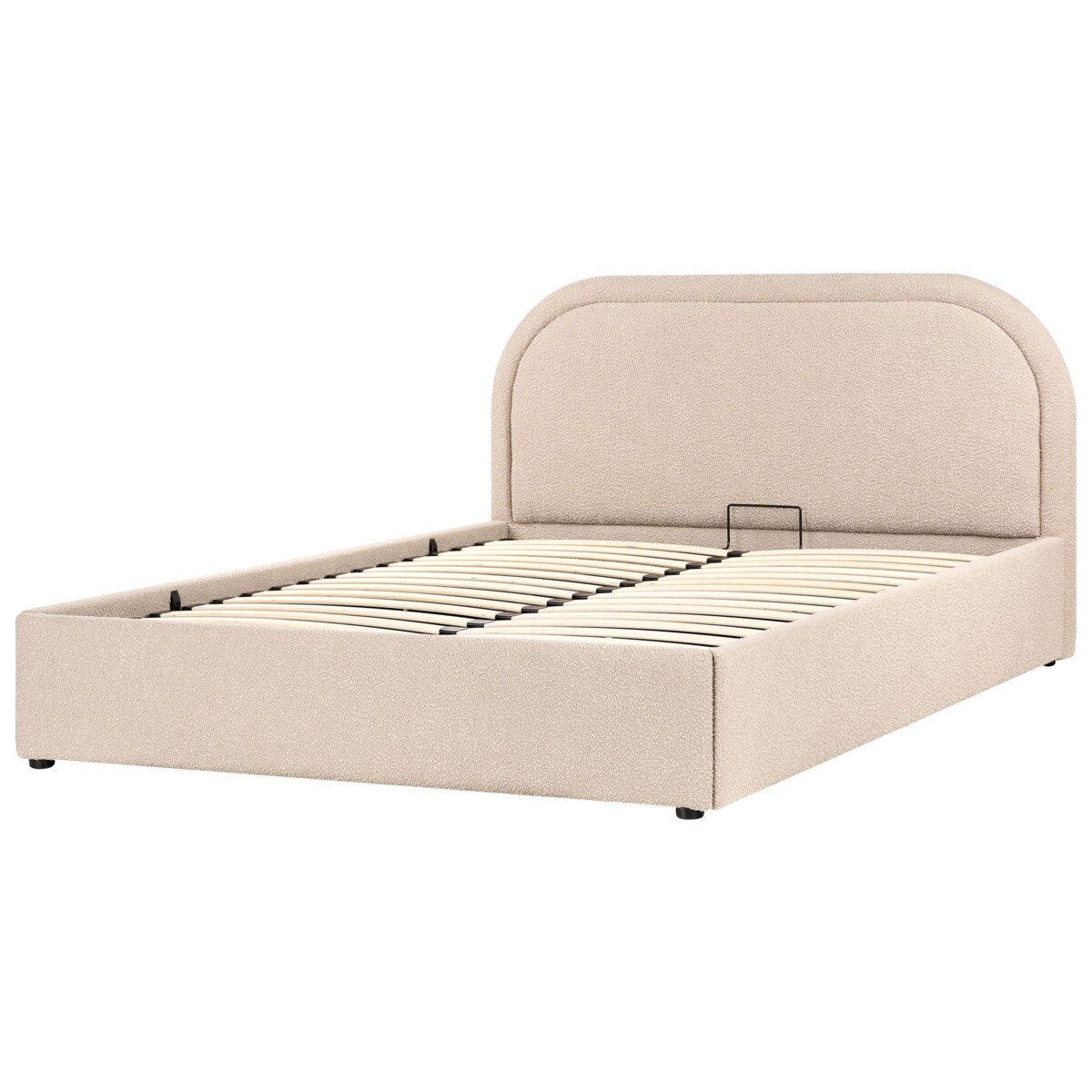 Łóżko z pojemnikiem Boucle QUILLIEN 140 x 200 cm Beżowy