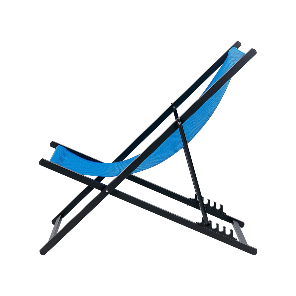 Leżak ogrodowy niebiesko-czarny LOCRI II