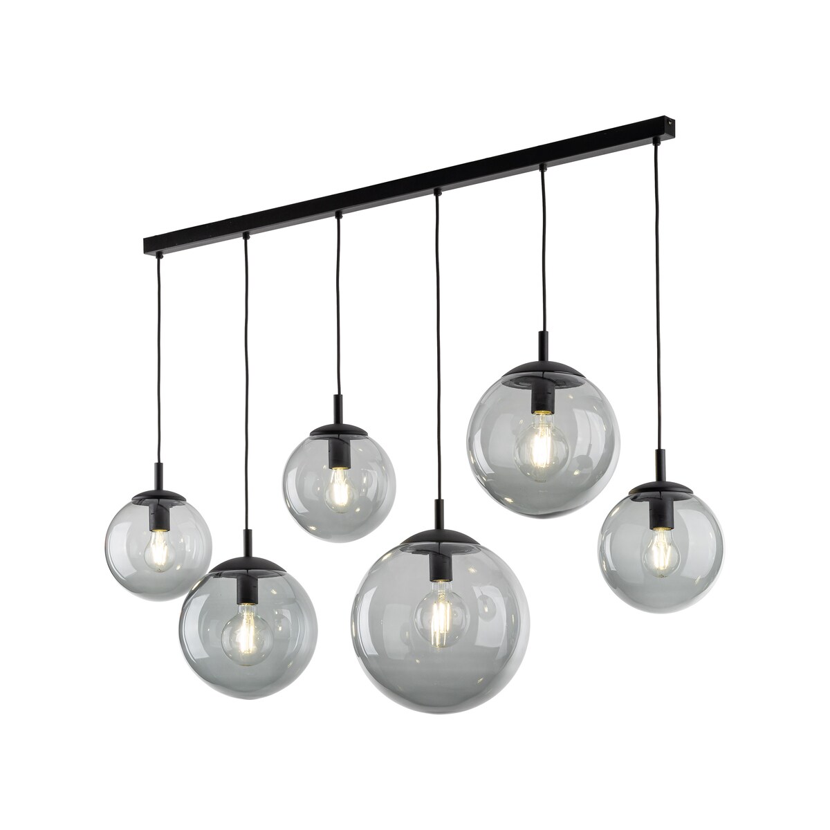 Lampa wisząca TK Lighting ESME GRAPHITE 5383, 6xE27, regulacja wysokości do 150 cm, grafitowo-czarna