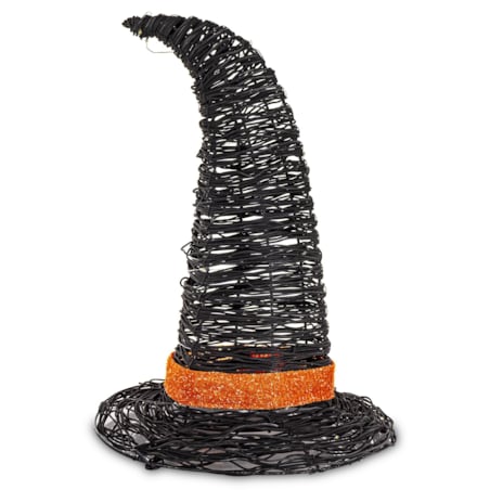 Dekoracja Halloween - kapelusz czarownicy LED 37x27x27 cm PETASUS czarny
