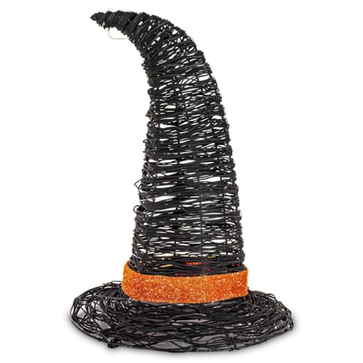 Dekoracja Halloween - kapelusz czarownicy LED 37x27x27 cm PETASUS czarny