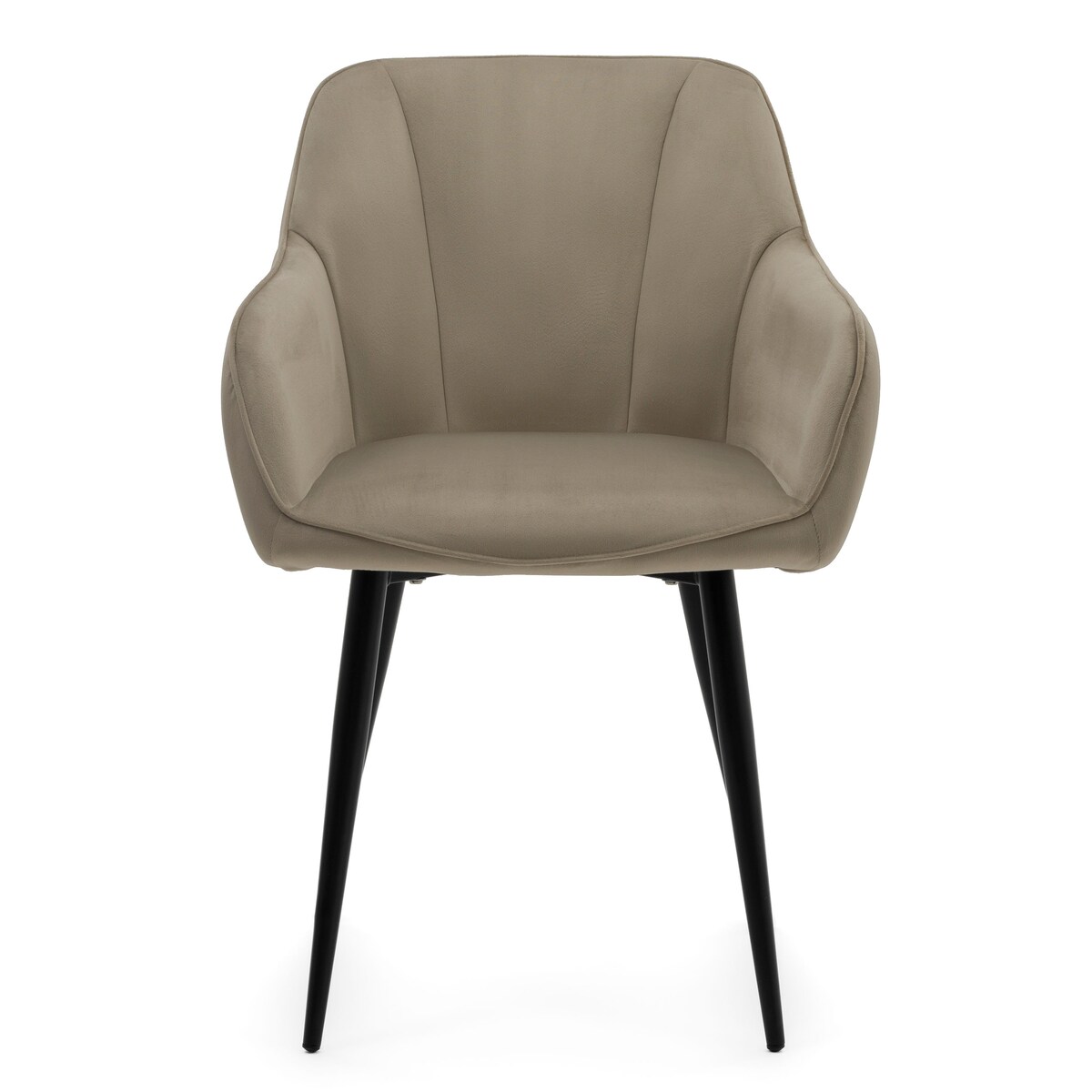 Krzesło tapicerowane welurowe LAGO velvet aksamit ciemnobeżowe