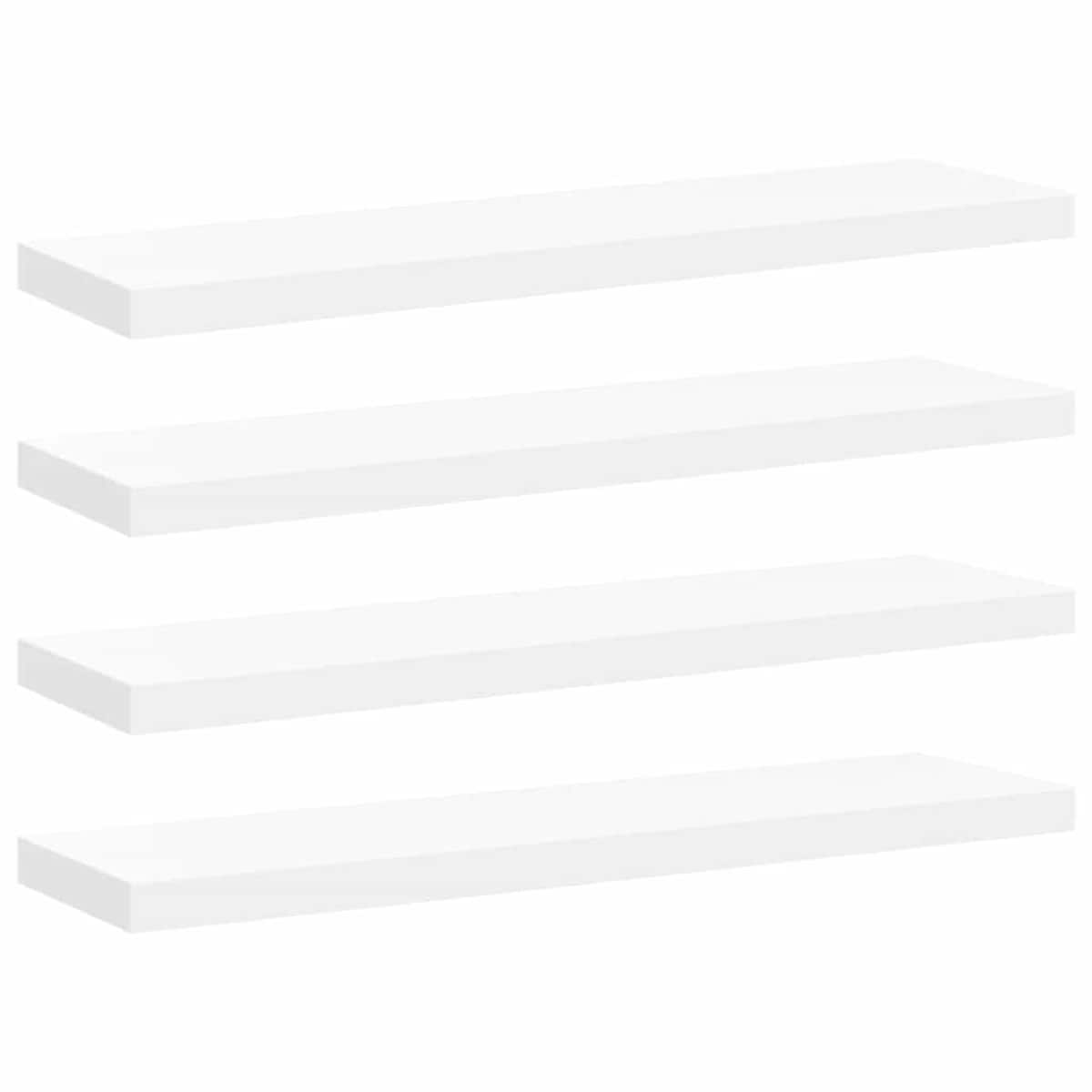 vidaXL Półki ścienne, 4 szt., białe, 90x23,5x3,8 cm, MDF