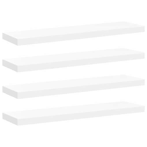 vidaXL Półki ścienne, 4 szt., białe, 90x23,5x3,8 cm, MDF